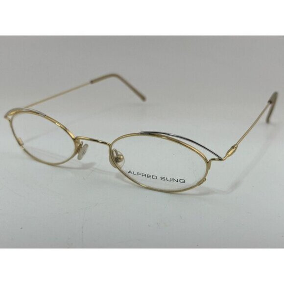ALFRED SUNG Accessories - ALFRED SUNG - 4319 CAMOMILE VK 135mm Gold Oval Eyeglass Frames